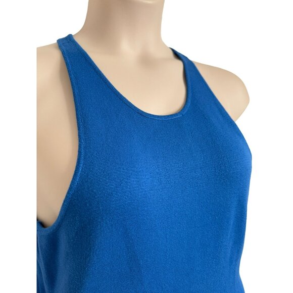 House Of Harlow Knit Open Low Racer Back Teal Blue Size Large Midi Dress NWOT - Picture 10 of 10